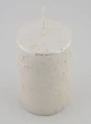 Kerstkaars met Glitters - Parelwit