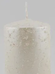 Kerstkaars met Glitters - Parelwit