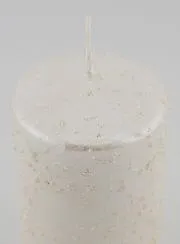 Kerstkaars met Glitters - Parelwit
