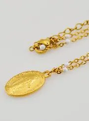 Wonderdadige Medaille en Ketting met Kralen - Wit