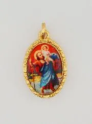 Medaillon met Gedraaide Rand 25mm - Sint Christoffel