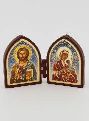 Klein Tweeluik Icoon - Jezus Christus en Maria
