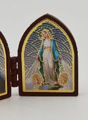 Mini Tweeluik Icoon - Christus en Maria Wonderdadige