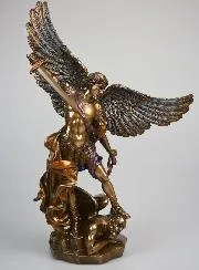 Religieus Beeld van de Aartsengel Michaël van Brons - 37 cm