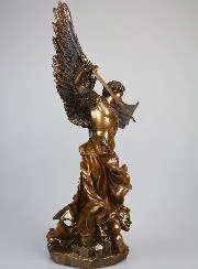 Religieus Beeld van de Aartsengel Michaël van Brons - 37 cm