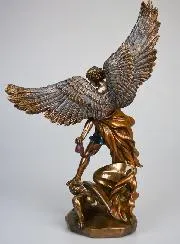 Religieus Beeld van de Aartsengel Michaël van Brons - 37 cm