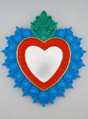 Kleurrijke Ex Voto Wand Spiegel - 24cm