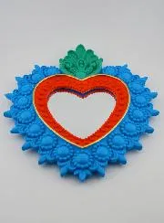 Kleurrijke Ex Voto Wand Spiegel - 24cm