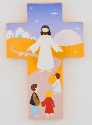 Houten Kinderkruis - Jezus en Kinderen