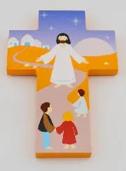 Houten Kinderkruis - Jezus en Kinderen