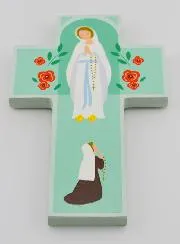 Houten Kruis Kind - Onze-Lieve-Vrouw van Lourdes