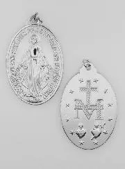 Zilverkleurige Wonderdadige Medaille - 28mm