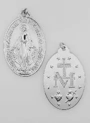 Zilverkleurige Wonderdadige Medaille - 33mm