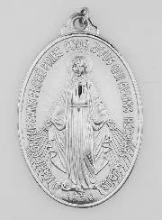 Zilverkleurige Wonderdadige Medaille - 40mm