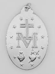 Zilverkleurige Wonderdadige Medaille - 40mm