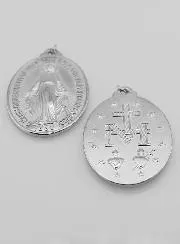 Zilverkleurige Wonderdadige Medaille - 40mm