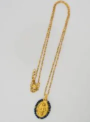 Collier Wonderdadige Medaille – Donkerblauwe Kralen