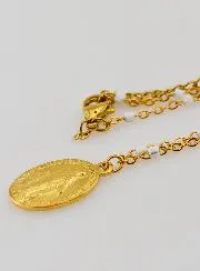 Ketting met Kralen en Wonderdadige Medaille - Wit