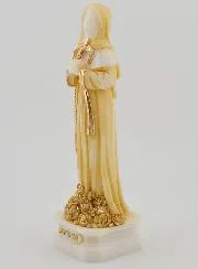 Beeld van de Heilige Rita van Beschilderd Albast - 12cm