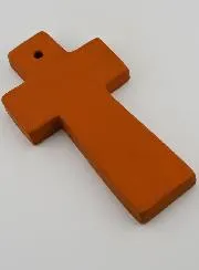 Keramisch Kruis met Wakende Engel - 15 cm