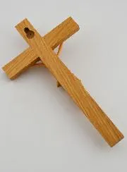 Kruisbeeld van Lindehout en Jezus met Blauwe Doek - 18cm