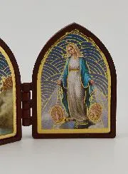Mini Tweeluik Icoon - Onze-Lieve-Vrouw van Lourdes en Maria Wonderdadige