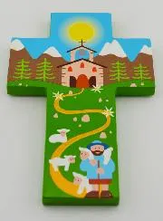 Houten Kinderkruis - De Goede Herder
