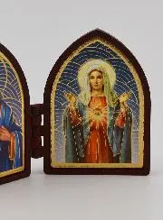 Klein Tweeluik Icoon - Heilige Harten van Jezus en Maria