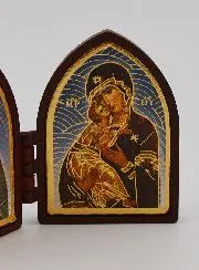 Klein Tweeluik Icoon - Christus Pantocrator en Maria van Vladimir