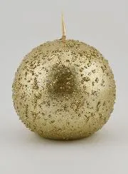 Decoratieve Bol Kaars met Glitters - Champagne