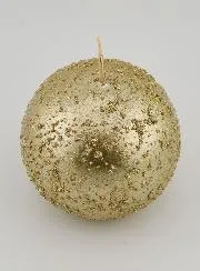 Decoratieve Bol Kaars met Glitters - Champagne