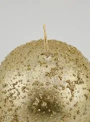 Decoratieve Bol Kaars met Glitters - Champagne