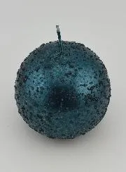Decoratieve Kaars in Bolvorm met Glitter - Blauw-Groen