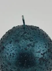 Decoratieve Kaars in Bolvorm met Glitter - Blauw-Groen