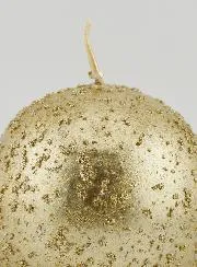 Kaars Kerstbal met Glitters - Champagne