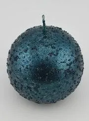 Kerstbal Bolkaars met Glitters - Blauwgroen