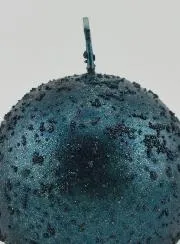Kerstbal Bolkaars met Glitters - Blauwgroen