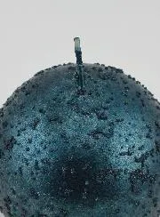 Kerstbal Bolkaars met Glitters - Blauwgroen