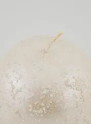 Decoratieve Kaars in Bolvorm met Glitters - Parel Wit