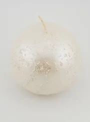 Kerstbalkaars met Glitters - Parel Wit
