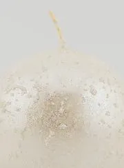 Kerstbalkaars met Glitters - Parel Wit