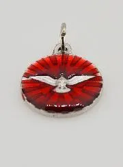 Medaillon van de Heilige Geest met Rood Emaille - 18mm