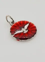 Medaillon van de Heilige Geest met Rood Emaille - 18mm