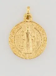 Vergulde Medaille van Heilige Benedictus - 18mm