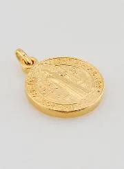 Vergulde Medaille van Heilige Benedictus - 18mm