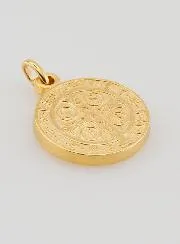 Vergulde Medaille van Heilige Benedictus - 18mm