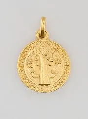 Vergulde Medaille van Sint-Benedictus - 15mm