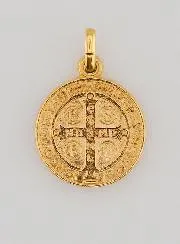 Vergulde Medaille van Sint-Benedictus - 15mm