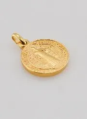 Vergulde Medaille van Sint-Benedictus - 15mm