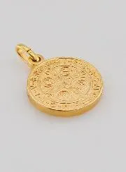 Vergulde Medaille van Sint-Benedictus - 15mm